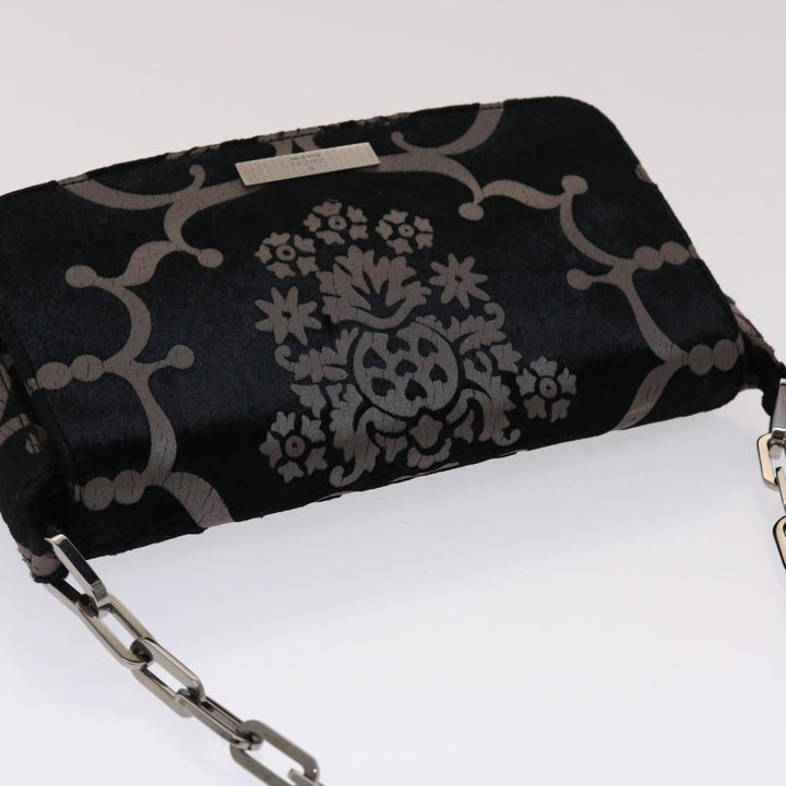 GUCCI Chain Shoulder Bag Velor Black 0013829  am4747
