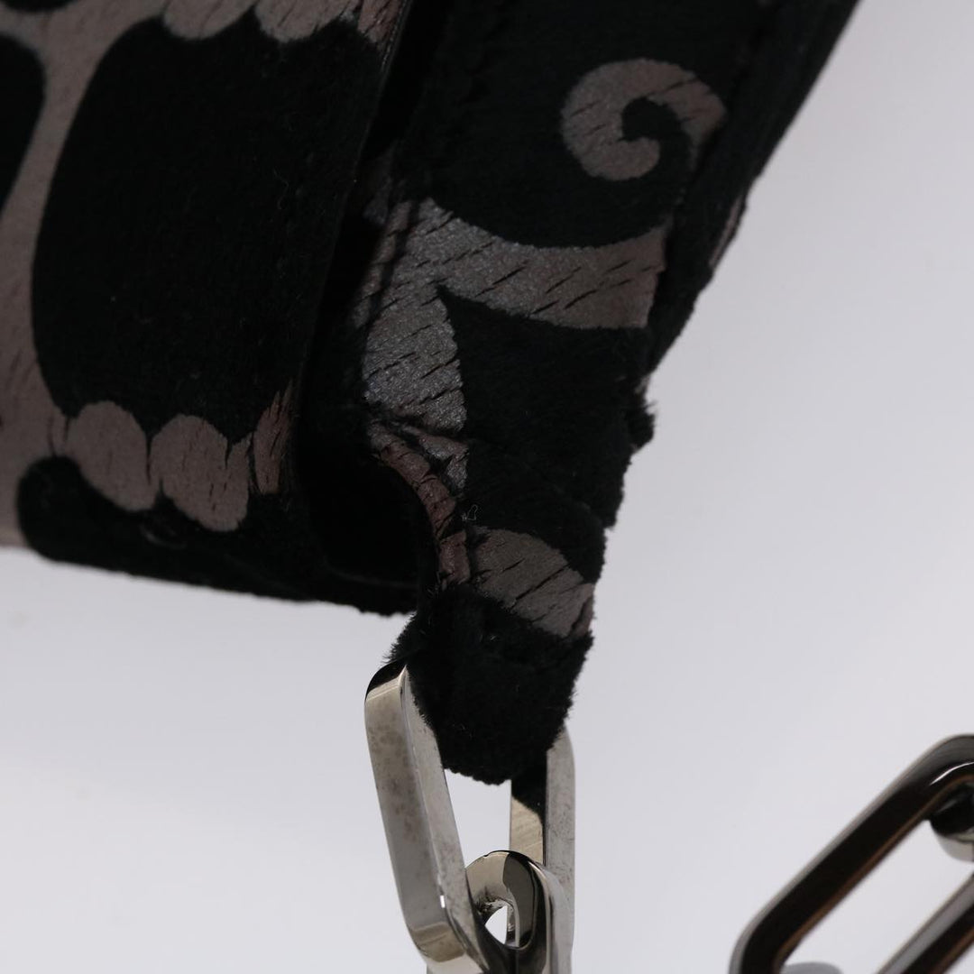 GUCCI Chain Shoulder Bag Velor Black 0013829  am4747