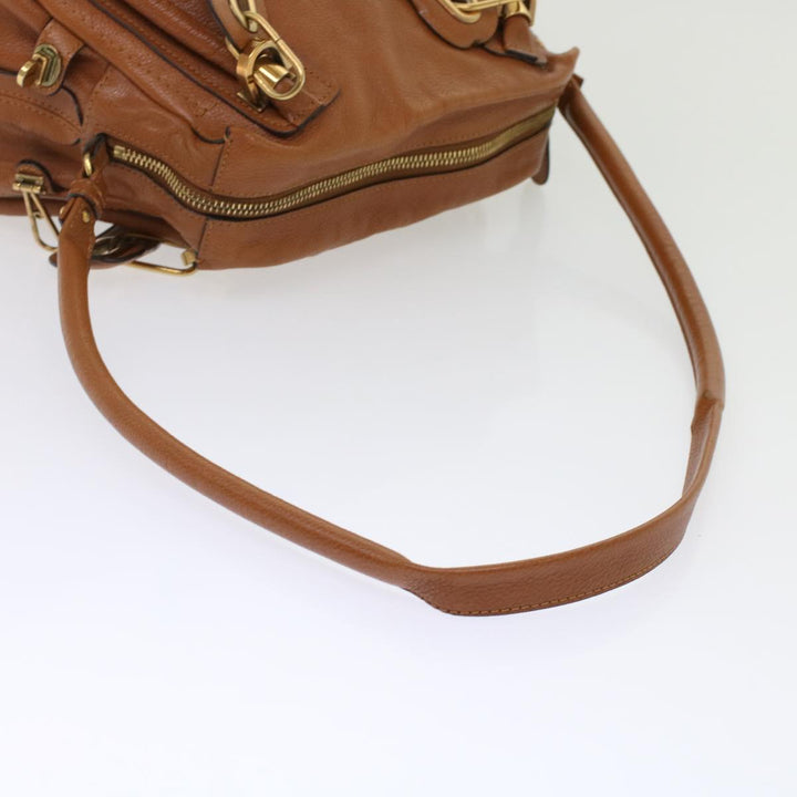 Chloe Paraty Shoulder Bag Leather 2way Brown am4763