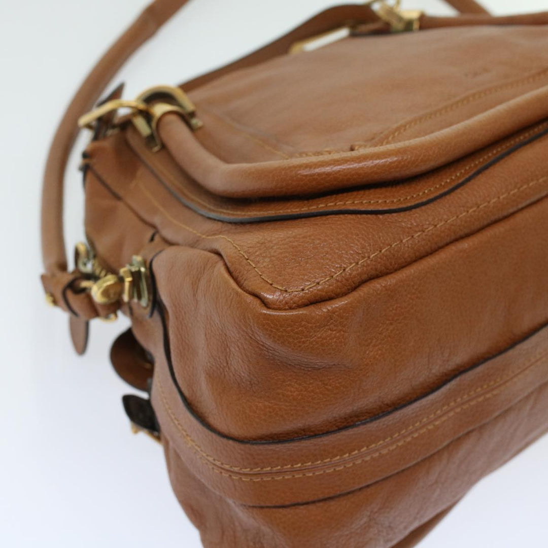 Chloe Paraty Shoulder Bag Leather 2way Brown am4763