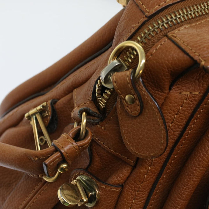 Chloe Paraty Shoulder Bag Leather 2way Brown am4763