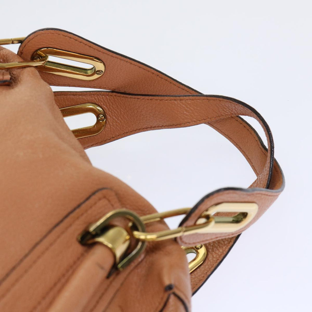 Chloe Paraty Hand Bag Leather 2way Brown 02-11-50 am4850