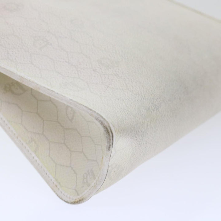 CHRISTIAN Top quality Dior Honeycomb Canvas Clutch Bag White Auth am4852