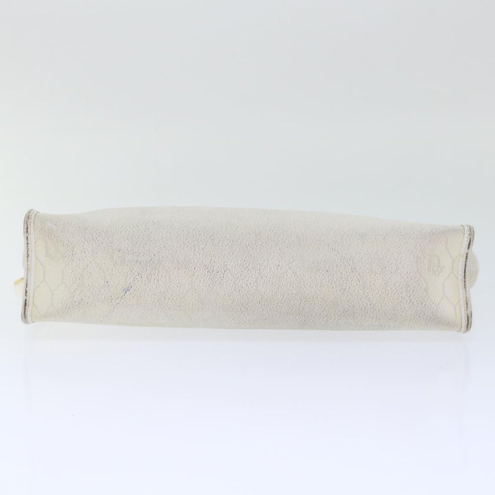 CHRISTIAN Top quality Dior Honeycomb Canvas Clutch Bag White Auth am4852
