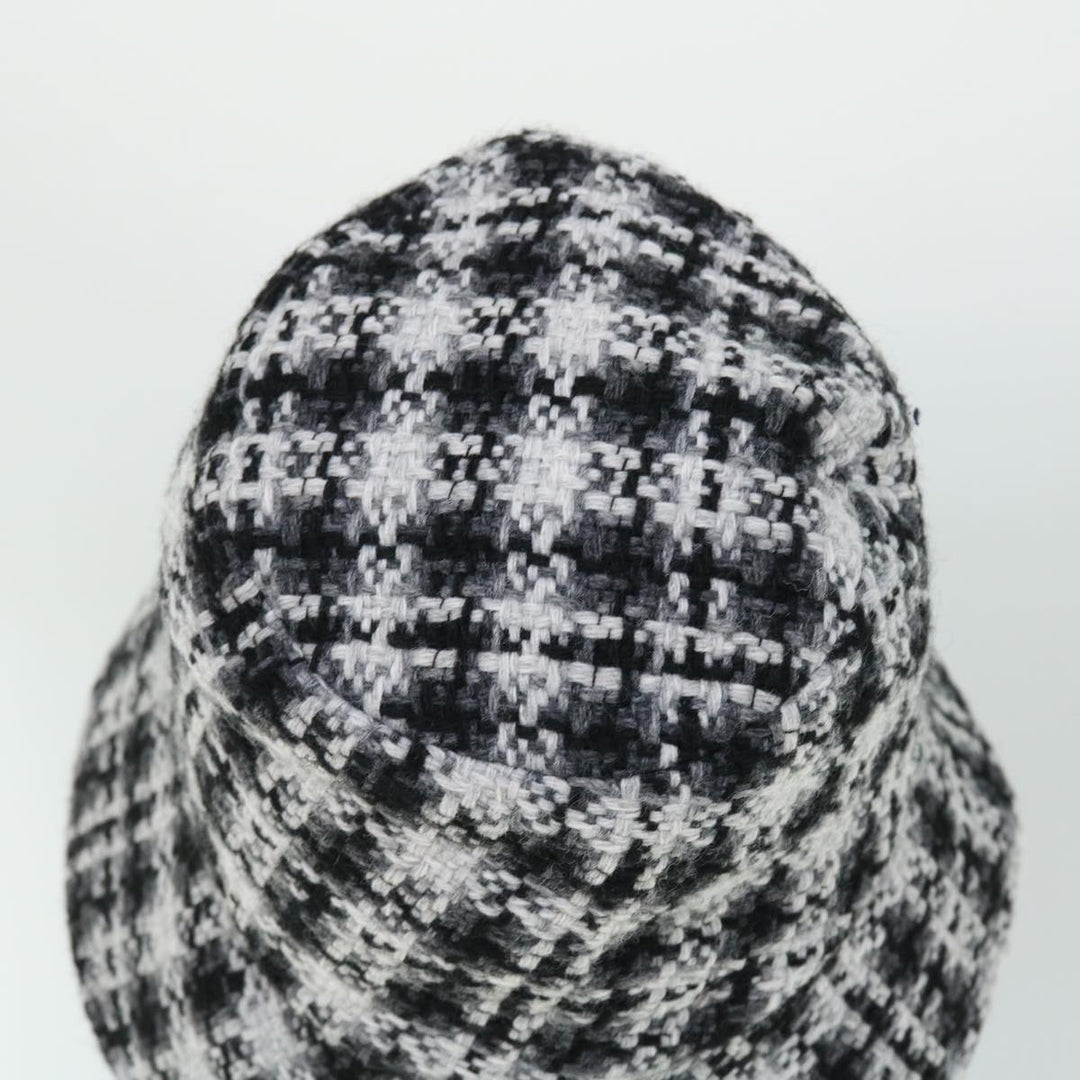 Top Quality Chanel COCO Mark Hat Wool S White Black CC Auth am4943