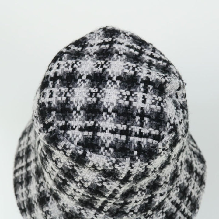 Top Quality Chanel COCO Mark Hat Wool S White Black CC Auth am4943