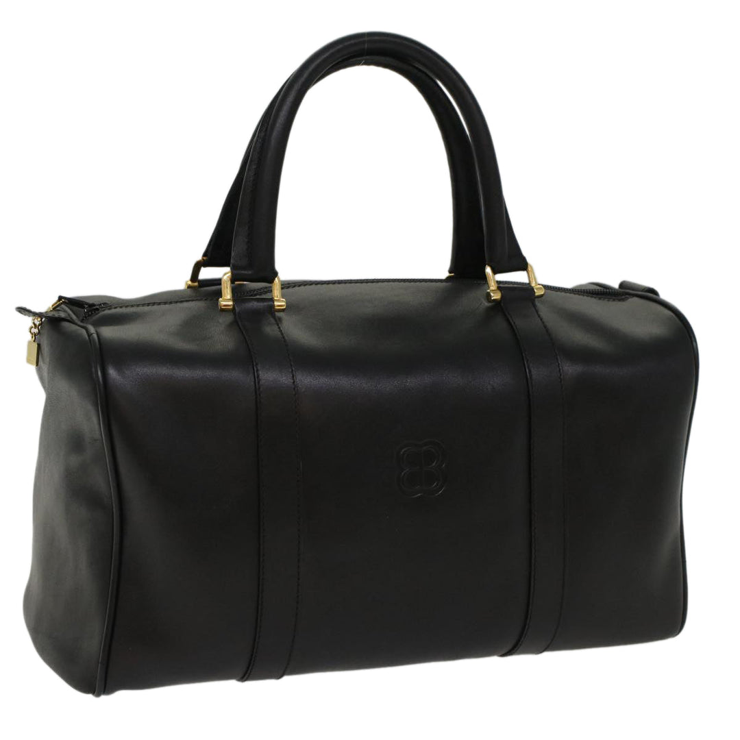 Top Quality Balenciaga Boston Bag Vintage Leather Black Auth am4980