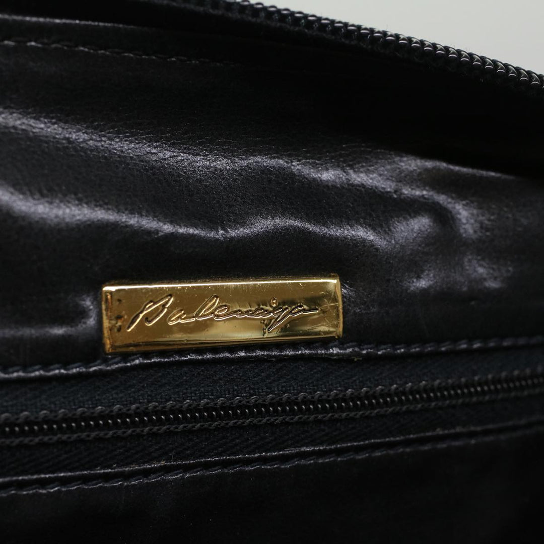 Top Quality Balenciaga Boston Bag Vintage Leather Black Auth am4980