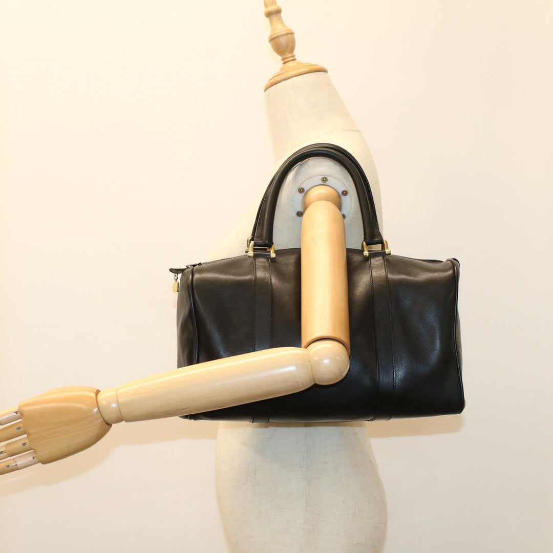 Top Quality Balenciaga Boston Bag Vintage Leather Black Auth am4980