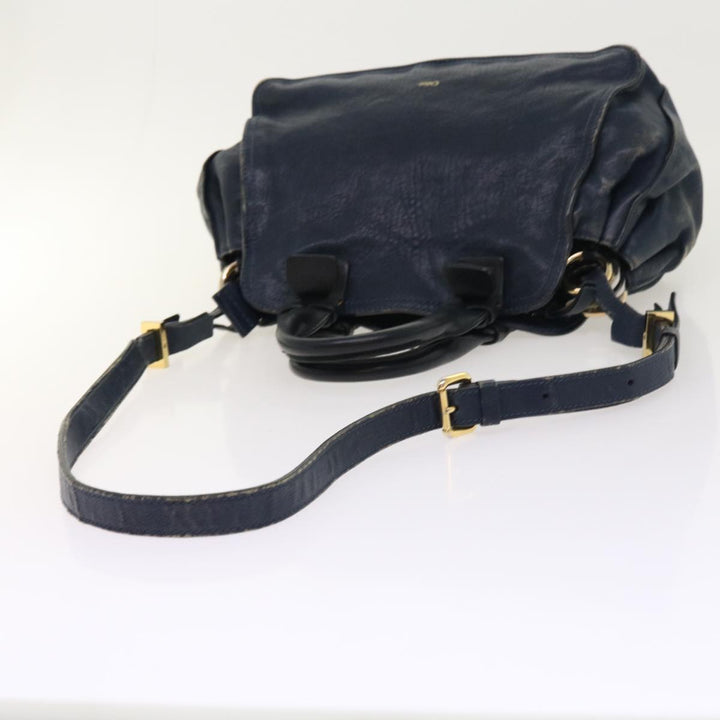 Chloe Porte Epore Shoulder Bag Leather 2way Navy am5000