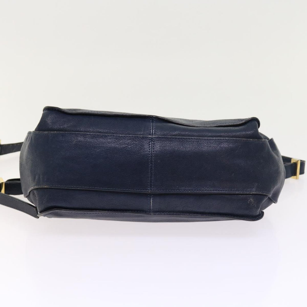 Chloe Porte Epore Shoulder Bag Leather 2way Navy am5000
