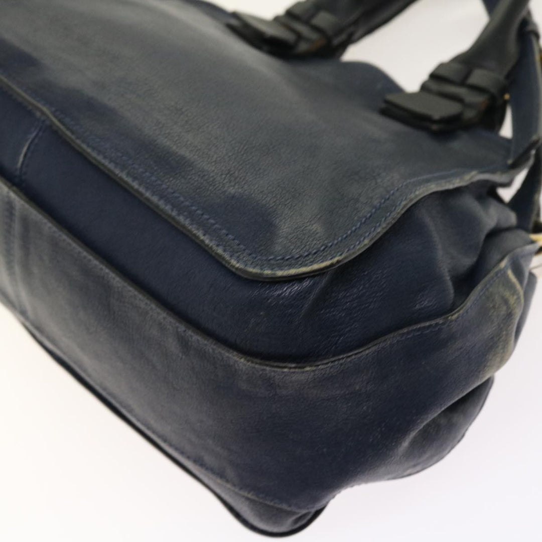 Chloe Porte Epore Shoulder Bag Leather 2way Navy am5000