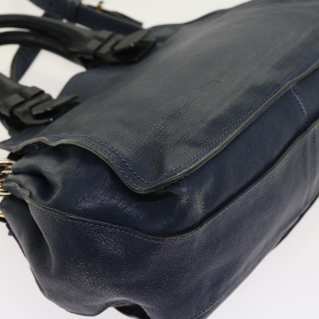 Chloe Porte Epore Shoulder Bag Leather 2way Navy am5000