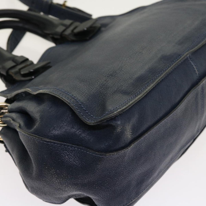 Chloe Porte Epore Shoulder Bag Leather 2way Navy am5000