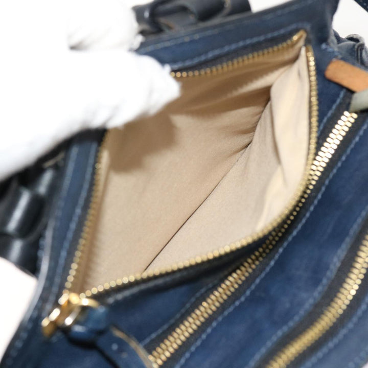 Chloe Porte Epore Shoulder Bag Leather 2way Navy am5000