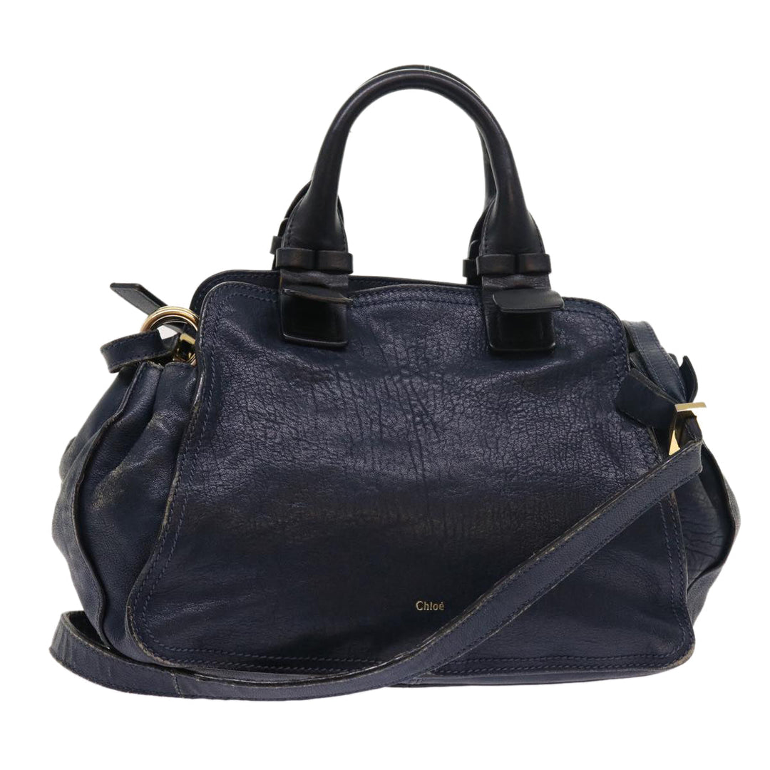 Chloe Porte Epore Shoulder Bag Leather 2way Navy am5000