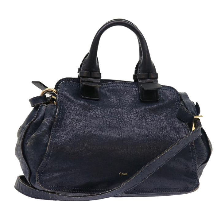 Chloe Porte Epore Shoulder Bag Leather 2way Navy am5000