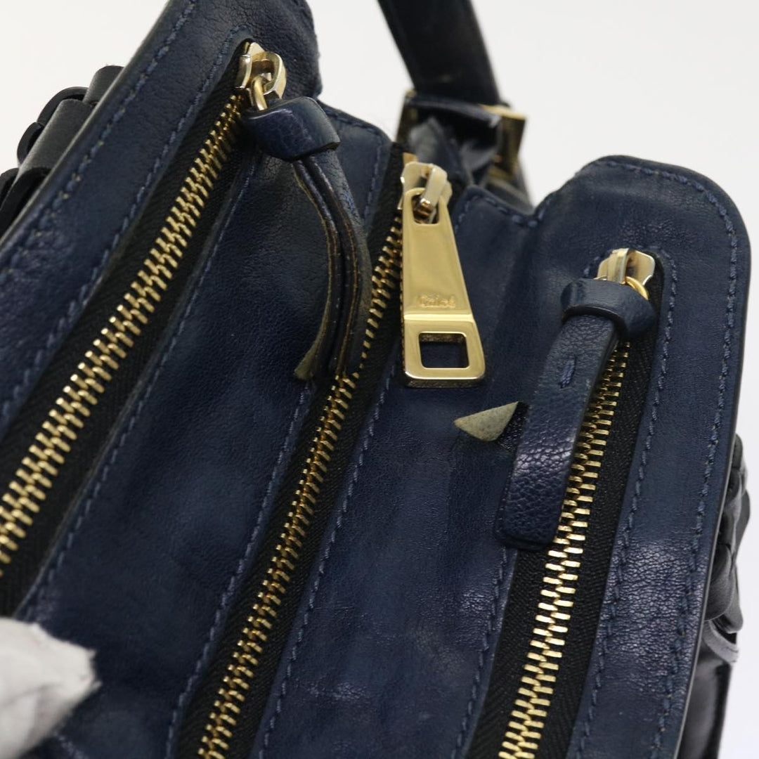 Chloe Porte Epore Shoulder Bag Leather 2way Navy am5000