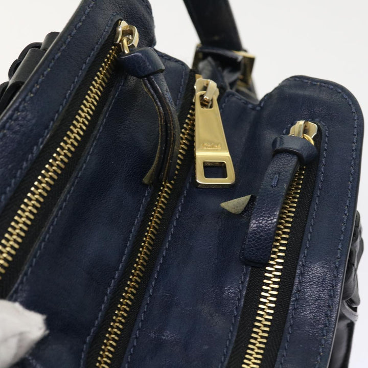 Chloe Porte Epore Shoulder Bag Leather 2way Navy am5000