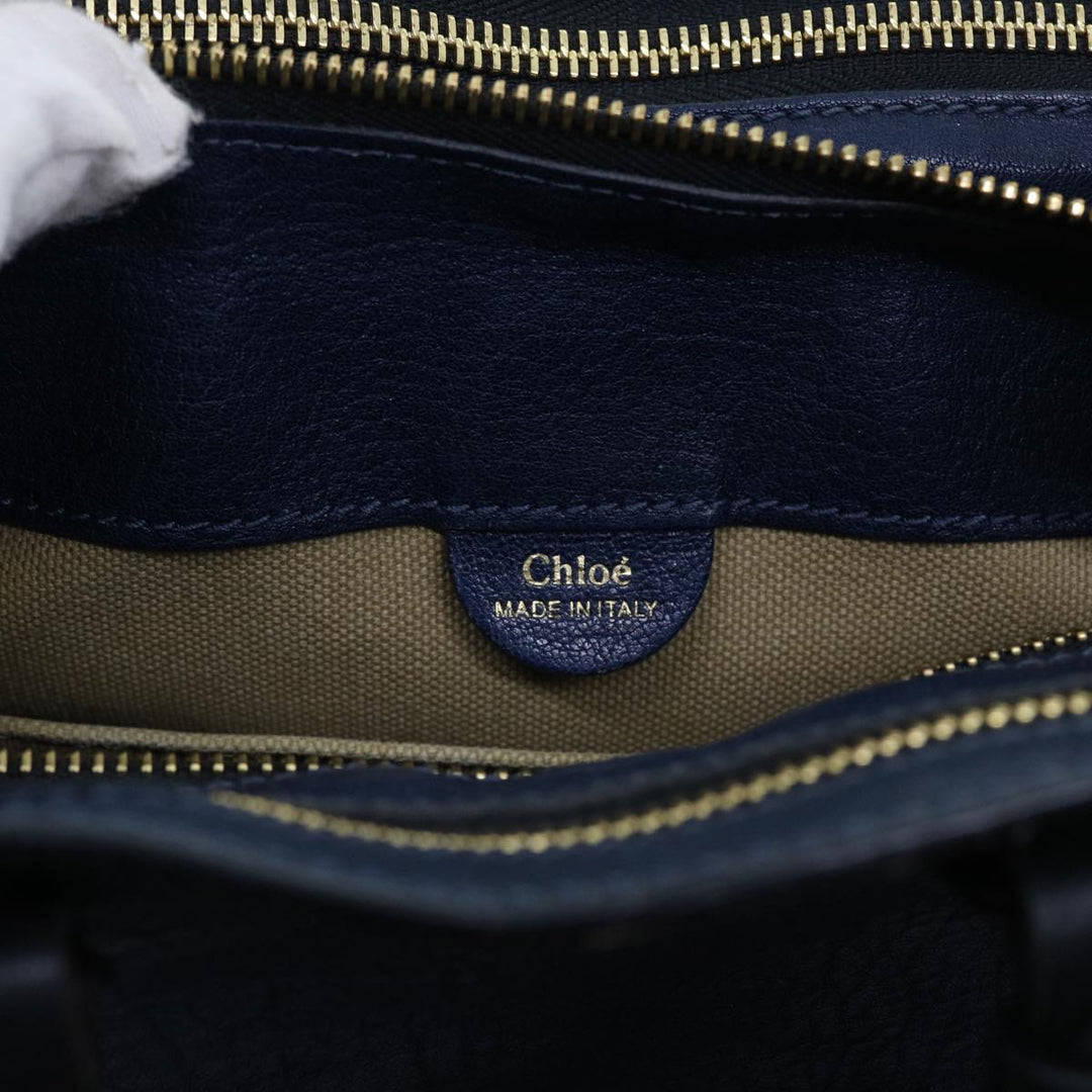 Chloe Porte Epore Shoulder Bag Leather 2way Navy am5000