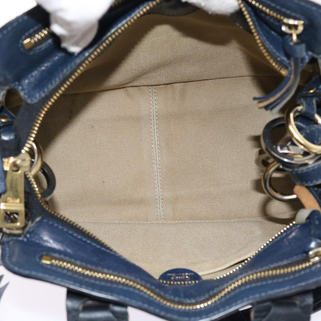 Chloe Porte Epore Shoulder Bag Leather 2way Navy am5000