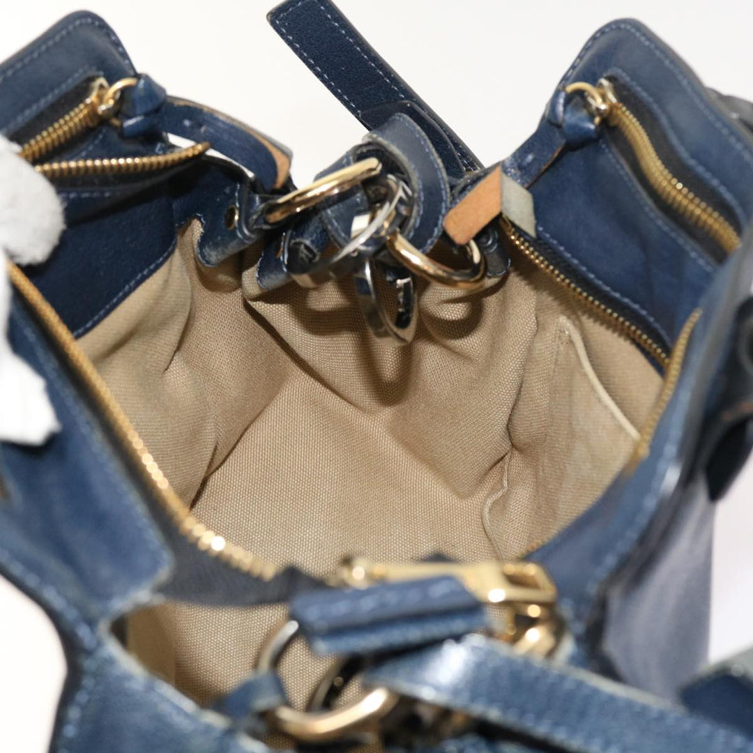 Chloe Porte Epore Shoulder Bag Leather 2way Navy am5000