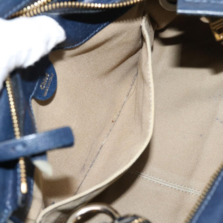 Chloe Porte Epore Shoulder Bag Leather 2way Navy am5000