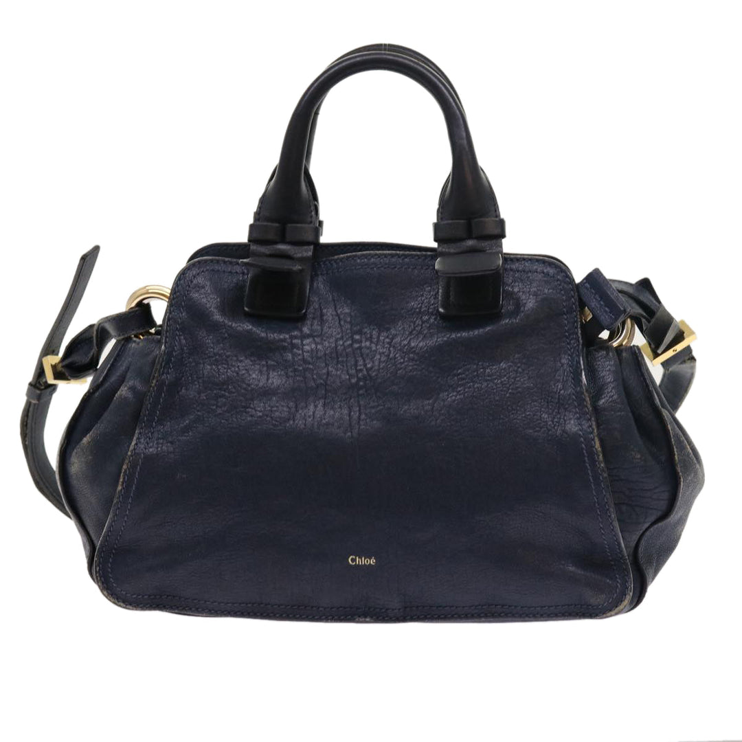 Chloe Porte Epore Shoulder Bag Leather 2way Navy am5000