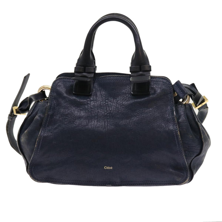 Chloe Porte Epore Shoulder Bag Leather 2way Navy am5000