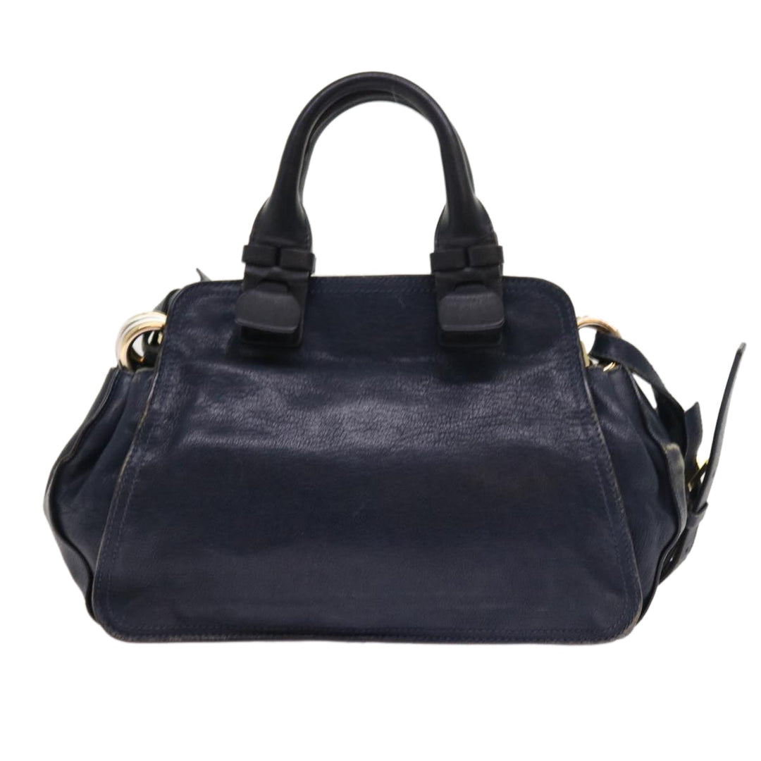 Chloe Porte Epore Shoulder Bag Leather 2way Navy am5000