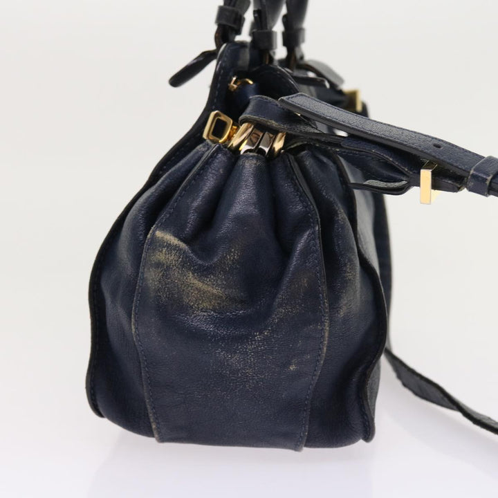 Chloe Porte Epore Shoulder Bag Leather 2way Navy am5000