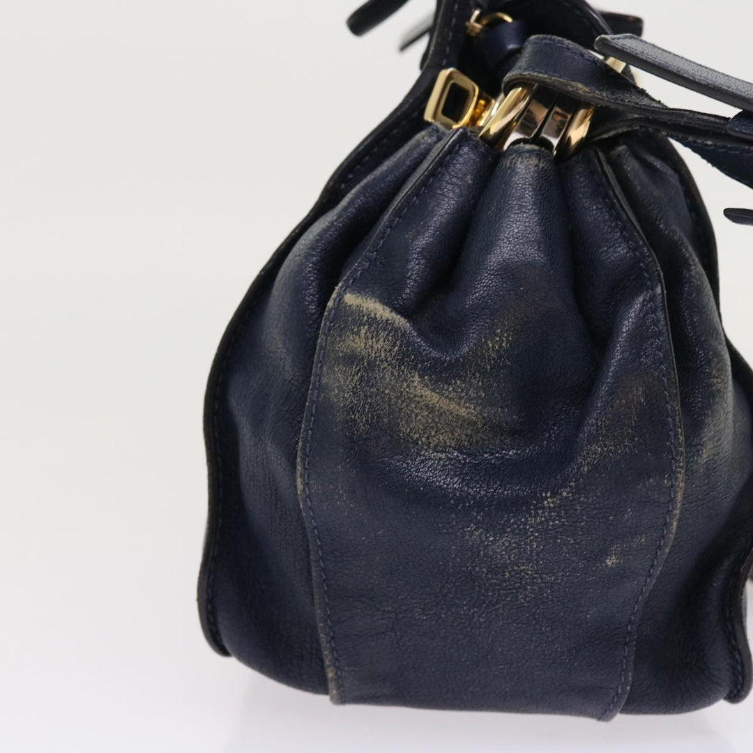 Chloe Porte Epore Shoulder Bag Leather 2way Navy am5000