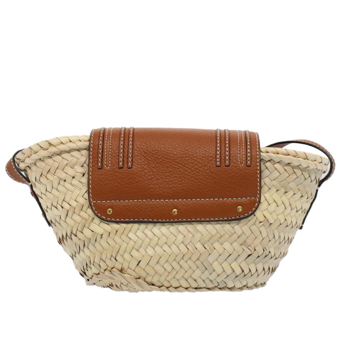 Chloe MARCIE Small Basket Shoulder Bag Raffia Beige am5022