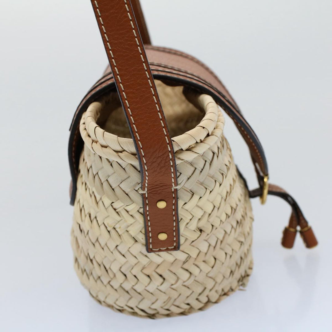 Chloe MARCIE Small Basket Shoulder Bag Raffia Beige am5022