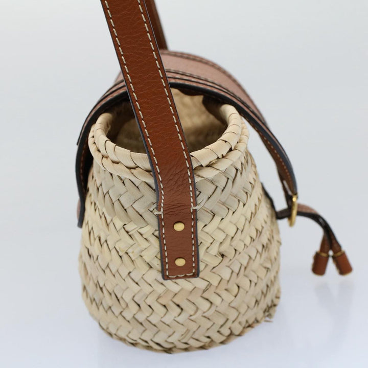 Chloe MARCIE Small Basket Shoulder Bag Raffia Beige am5022