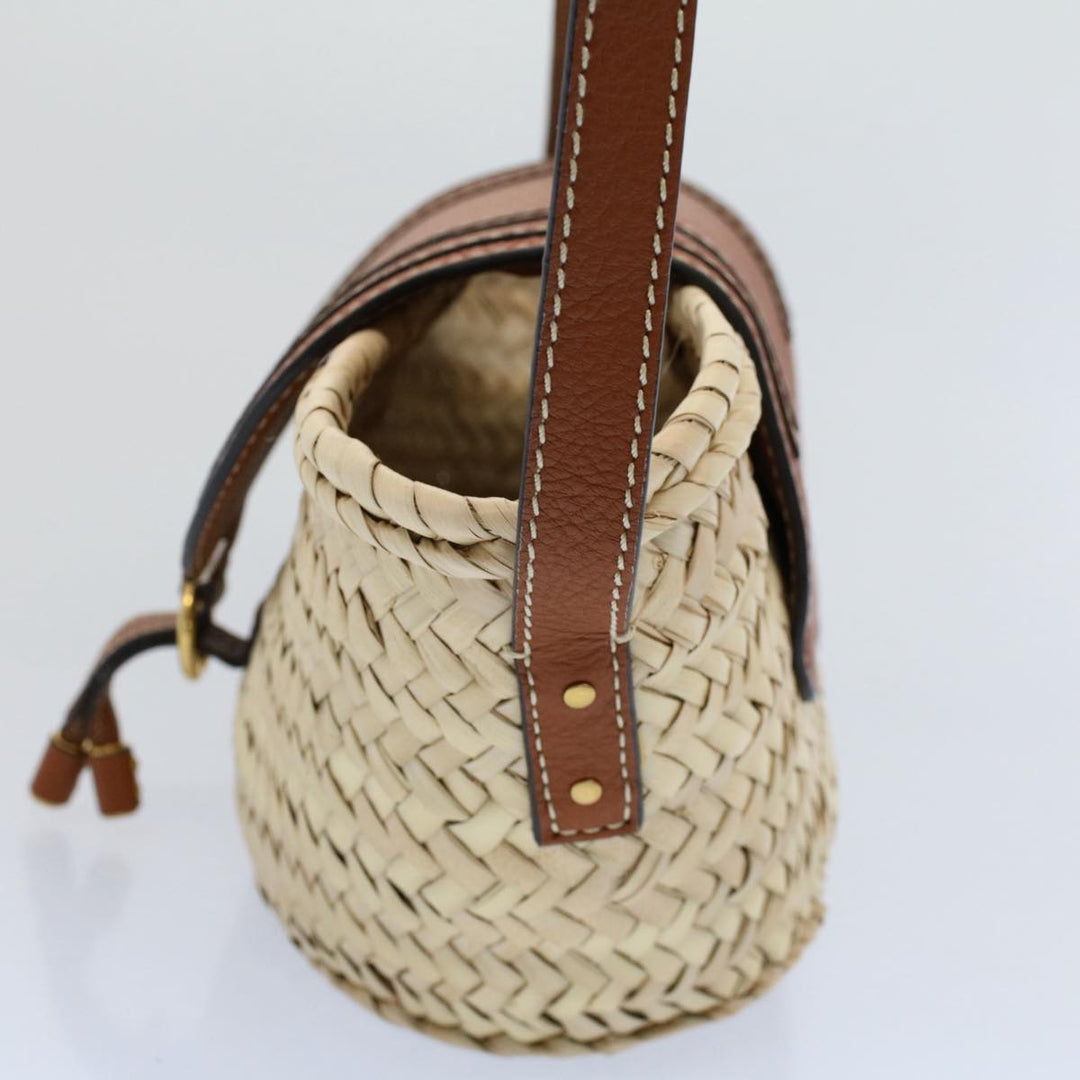 Chloe MARCIE Small Basket Shoulder Bag Raffia Beige am5022