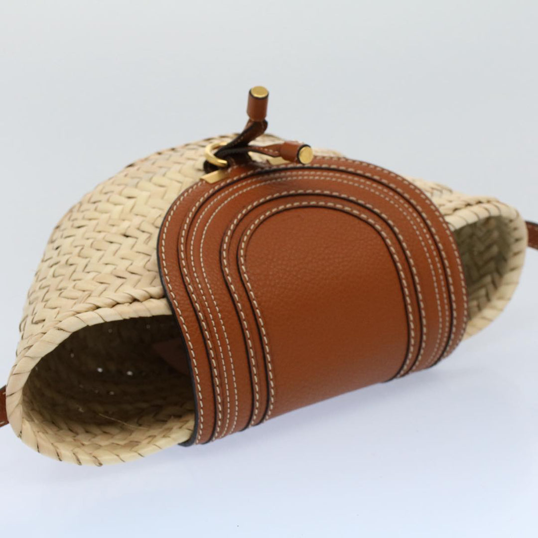 Chloe MARCIE Small Basket Shoulder Bag Raffia Beige am5022