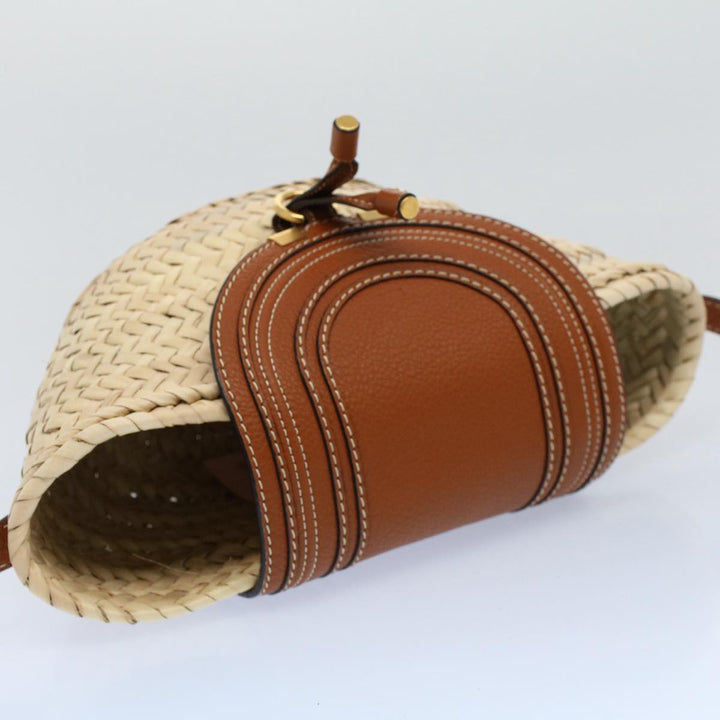 Chloe MARCIE Small Basket Shoulder Bag Raffia Beige am5022