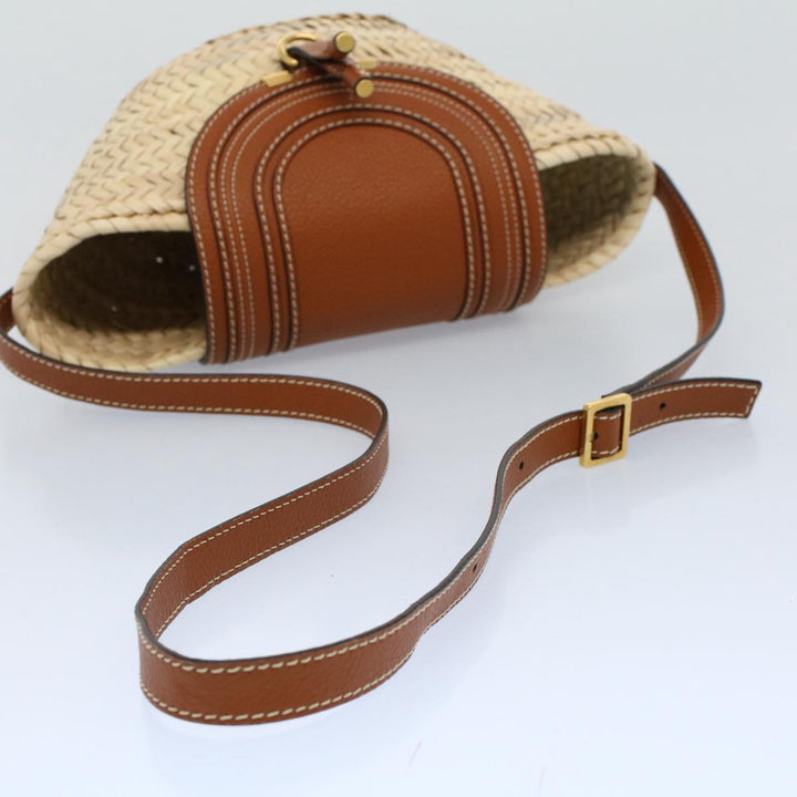 Chloe MARCIE Small Basket Shoulder Bag Raffia Beige am5022