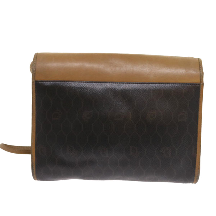 CHRISTIAN Top quality Dior Honeycomb Canvas Shoulder Bag PVC Leather Black Auth am5058