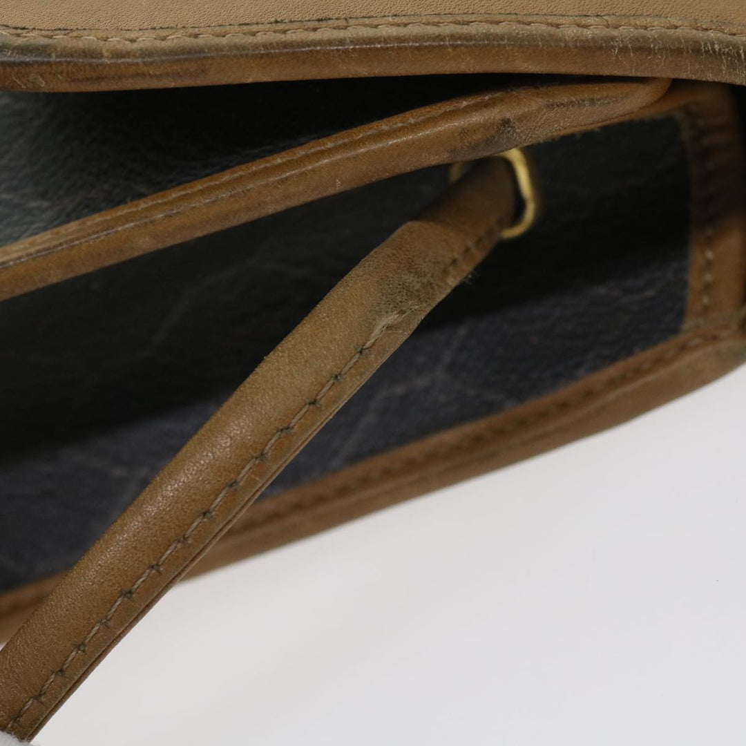CHRISTIAN Top quality Dior Honeycomb Canvas Shoulder Bag PVC Leather Black Auth am5058