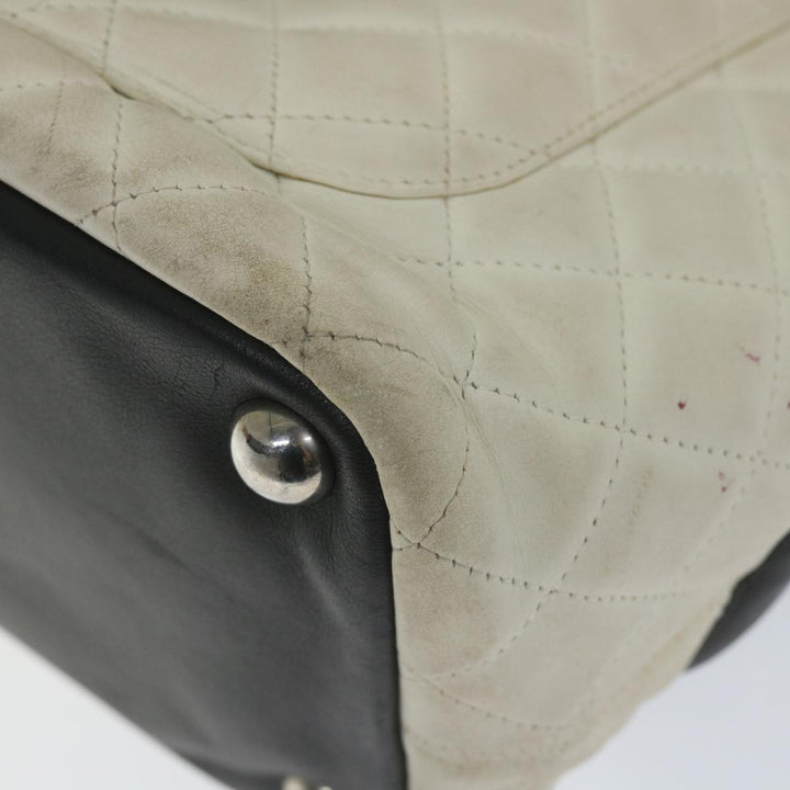 Top Quality Chanel Cambon Line Tote Bag Leather White CC Auth am5180
