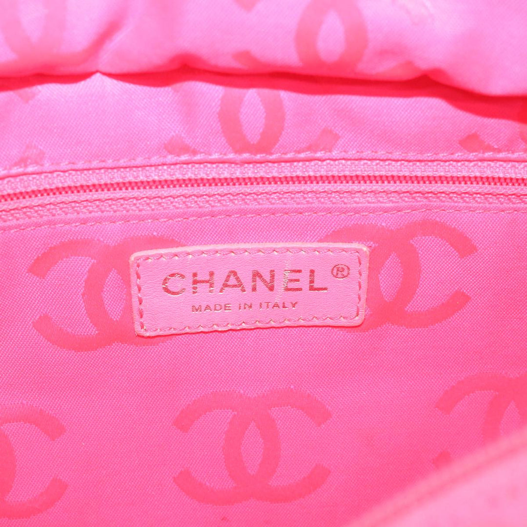 Chanel Cambon Line Tote Bag Leather White CC Auth am5180