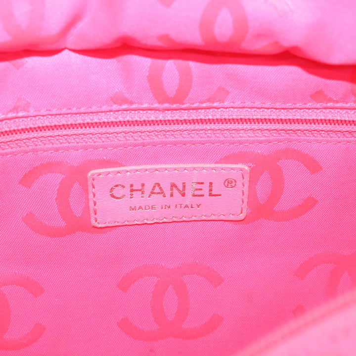 Chanel Cambon Line Tote Bag Leather White CC Auth am5180