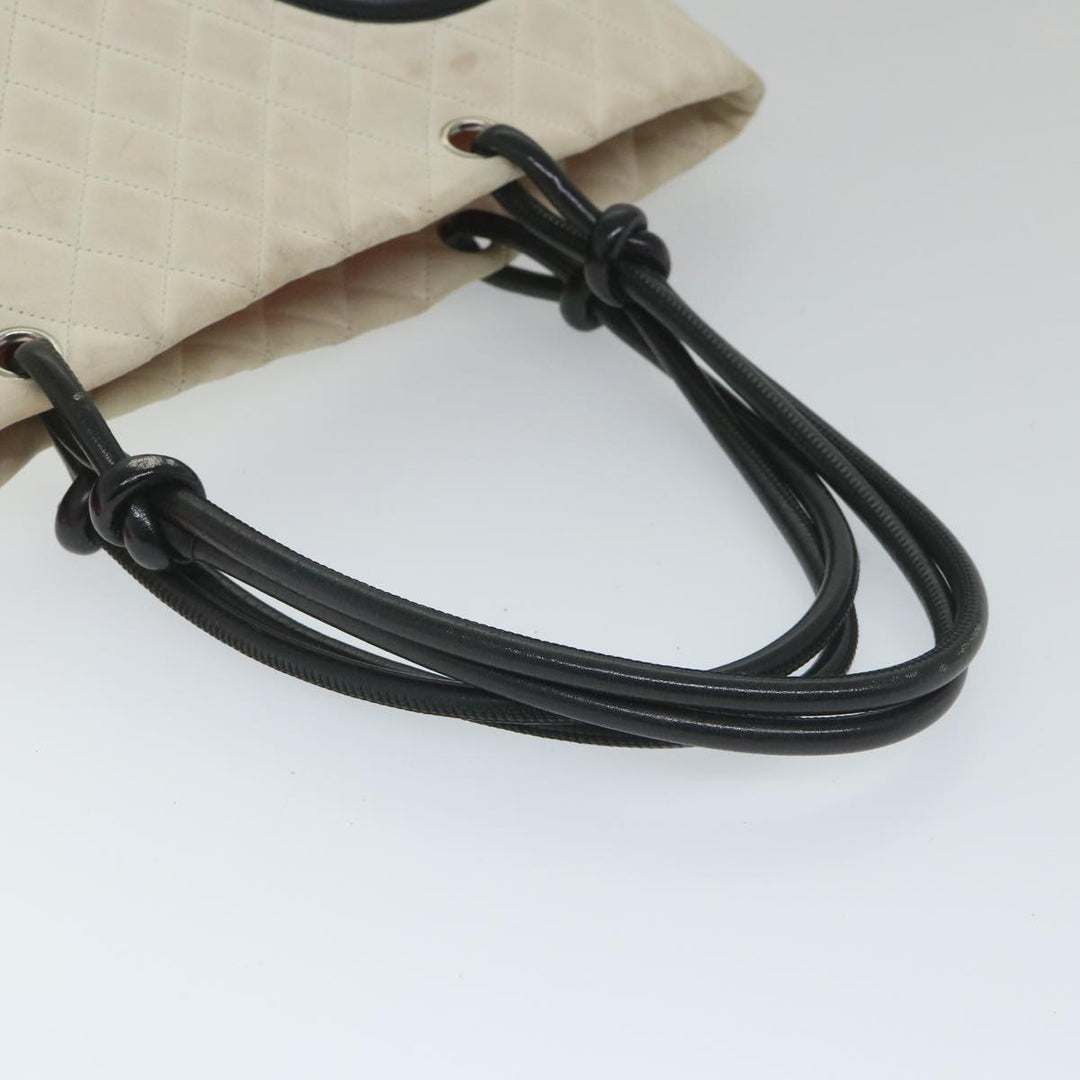 Top Quality Chanel Cambon Line Tote Bag Leather White CC Auth am5180
