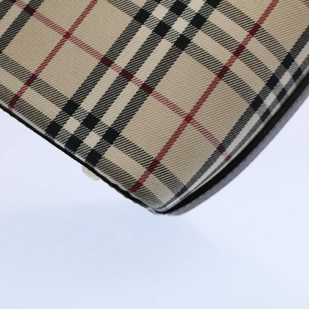 BURBERRY Nova Check Shoulder Bag Nylon Canvas Beige Auth Am5185