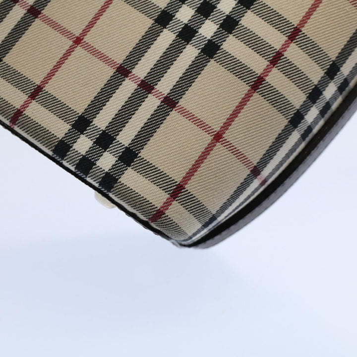 BURBERRY Nova Check Shoulder Bag Nylon Canvas Beige Auth Am5185