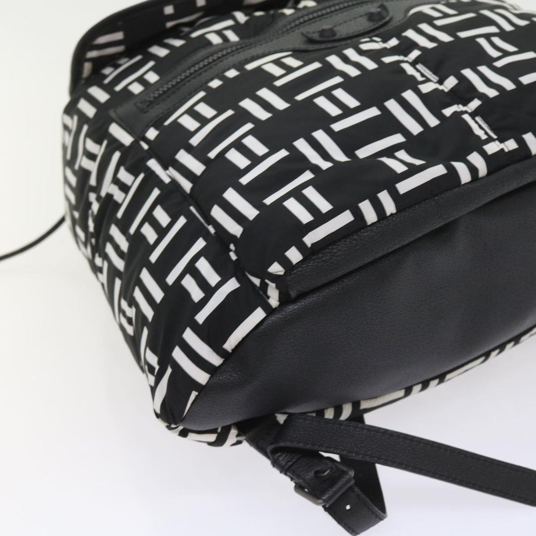 balenciaga Traveler Backpack Nylon Black White 340139 Auth am5199