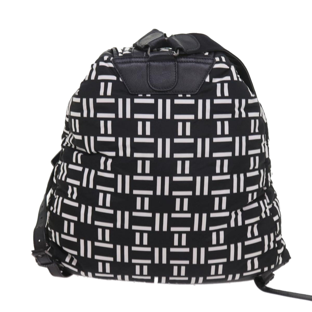 balenciaga Traveler Backpack Nylon Black White 340139 Auth am5199