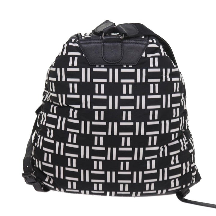 balenciaga Traveler Backpack Nylon Black White 340139 Auth am5199